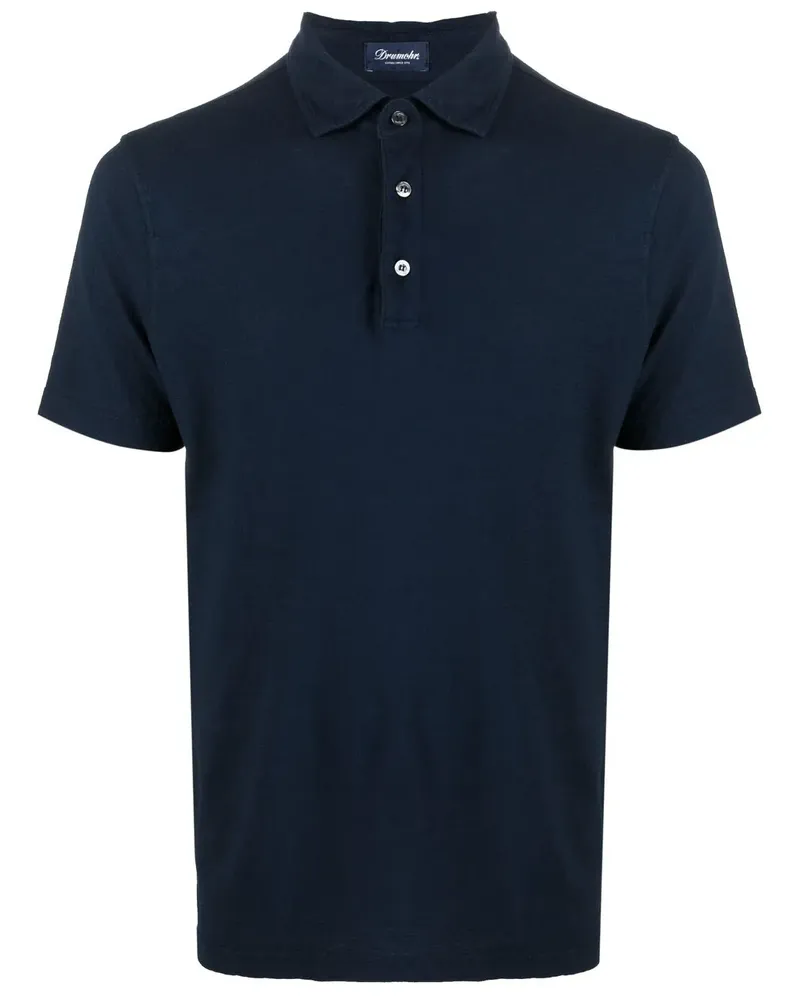 Drumohr  Kurzärmeliges Poloshirt - Blau Blau