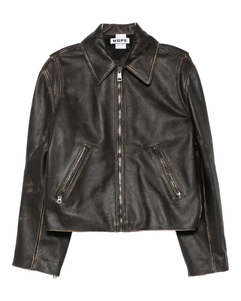 Hope Void Lederjacke - Schwarz Schwarz