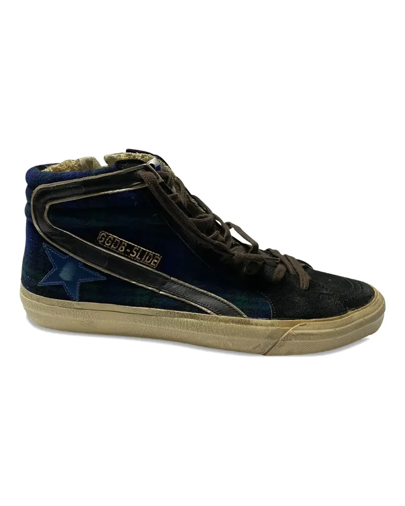 Golden Goose tartan high-top sneakers - Blau Blau