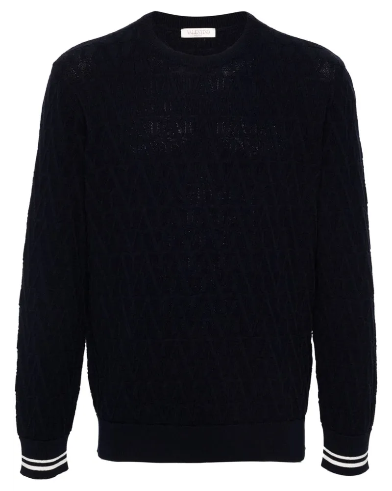Valentino Garavani Pullover aus Optical-Jacquard - Blau Blau