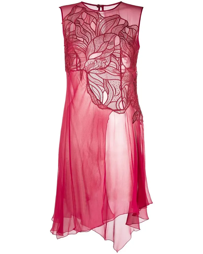 Alberta Ferretti Bluse mit Blumenstickerei - Rot Rot