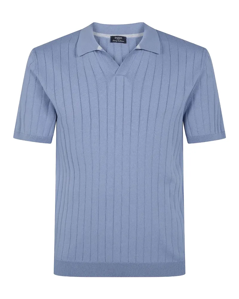 BARBA ribbed-knit T-shirt - Blau Blau