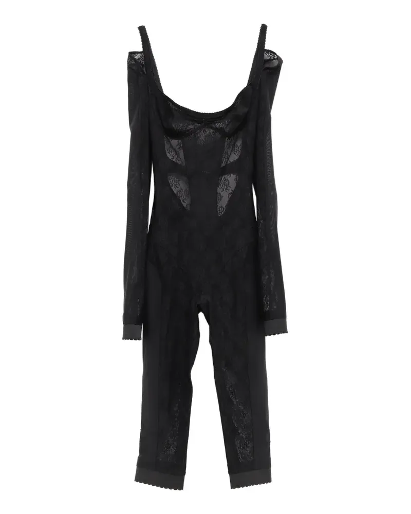 ATTICO lace-panelled jumpsuit - Schwarz Schwarz
