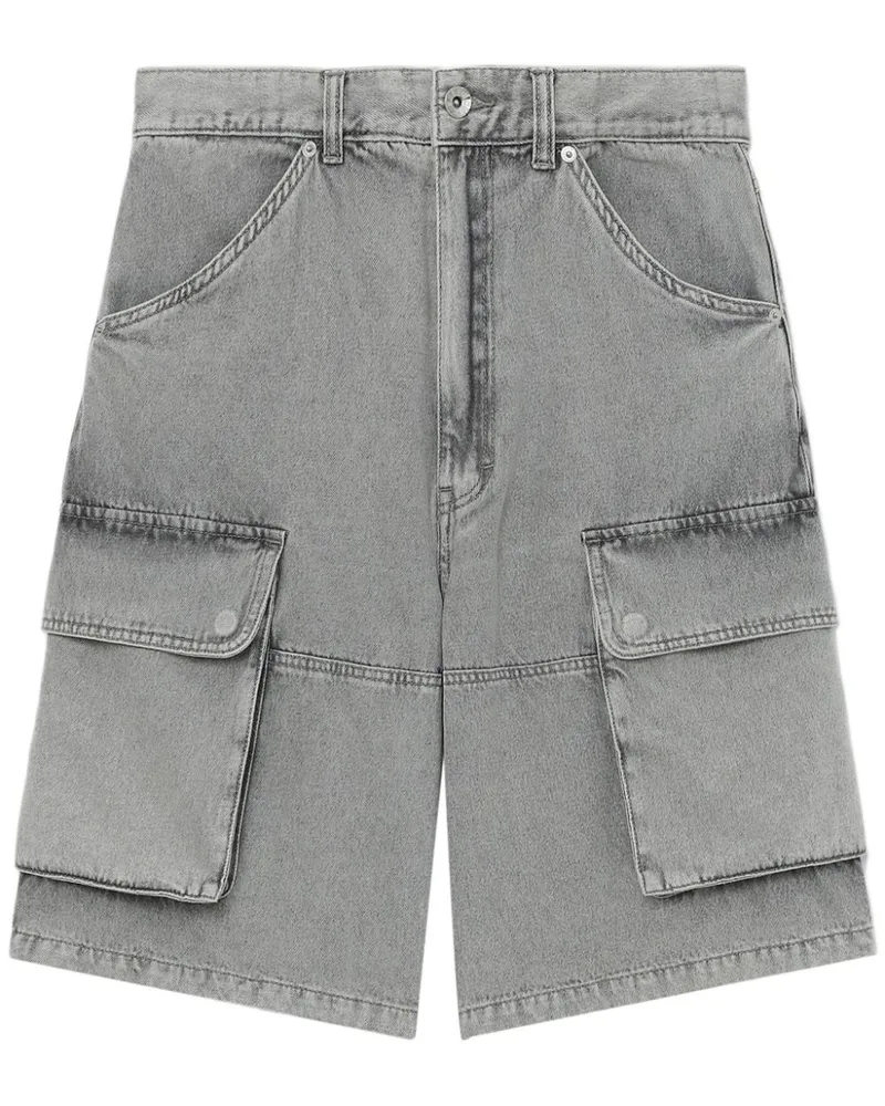 FIVE CM Jeans-Shorts mit weitem Bein Grau