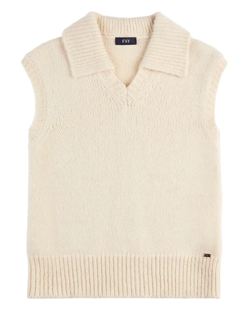 Fay polo neck knitted gilet - Nude Nude
