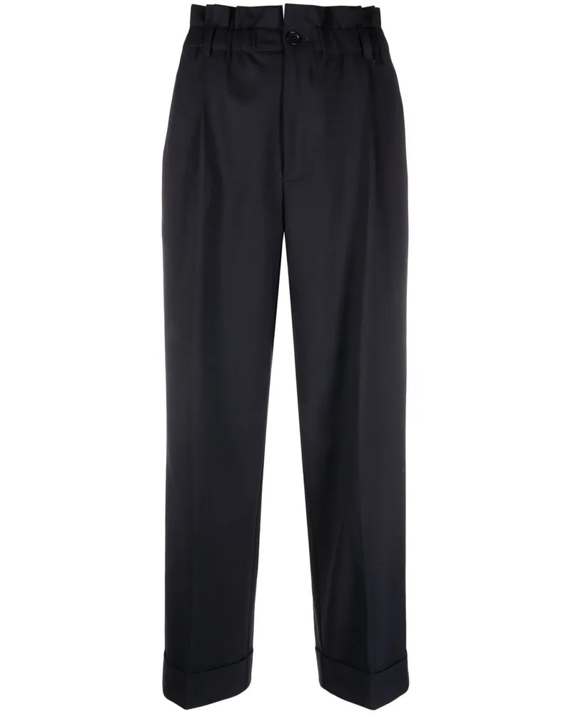P.A.R.O.S.H. Hose mit Paperbag-Taille - Blau Blau