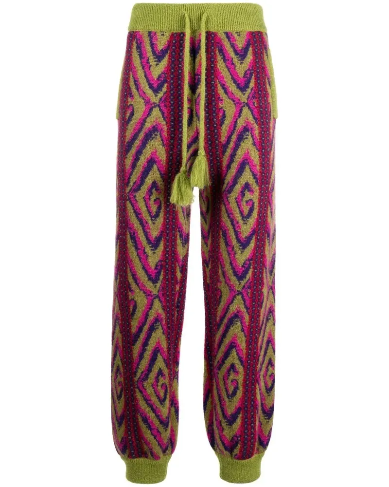 Gucci Gestrickte Hose mit G Rhombus-Muster - Mehrfarbig Mehrfarbig