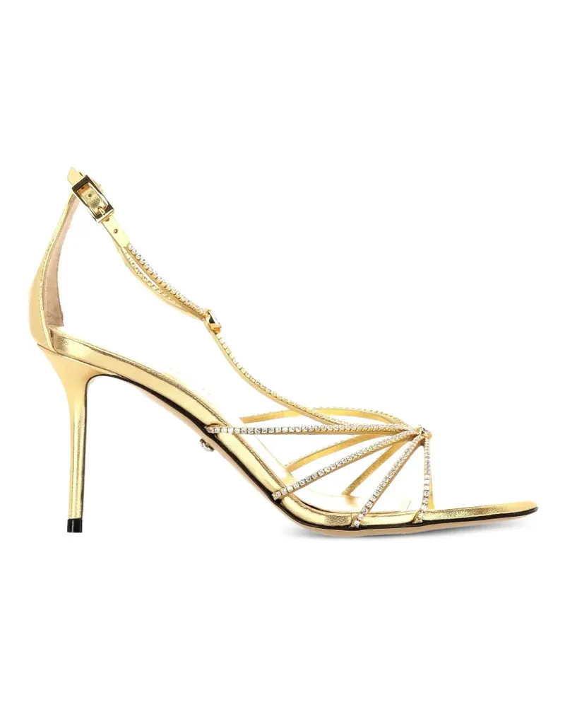 Mach & Mach Metallic-Sandalen mit Kristallverzierung - Gold Gold