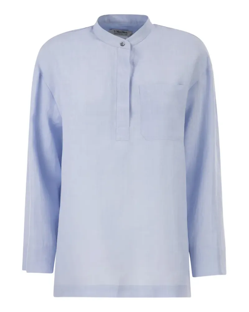 Max Mara patch-pocket linen shirt - Blau Blau