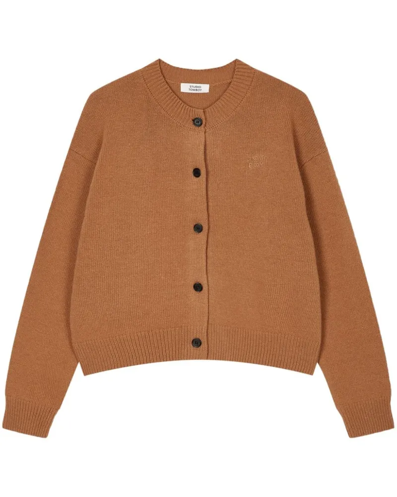 STUDIO TOMBOY Cardigan mit rundem Ausschnitt - Nude Nude