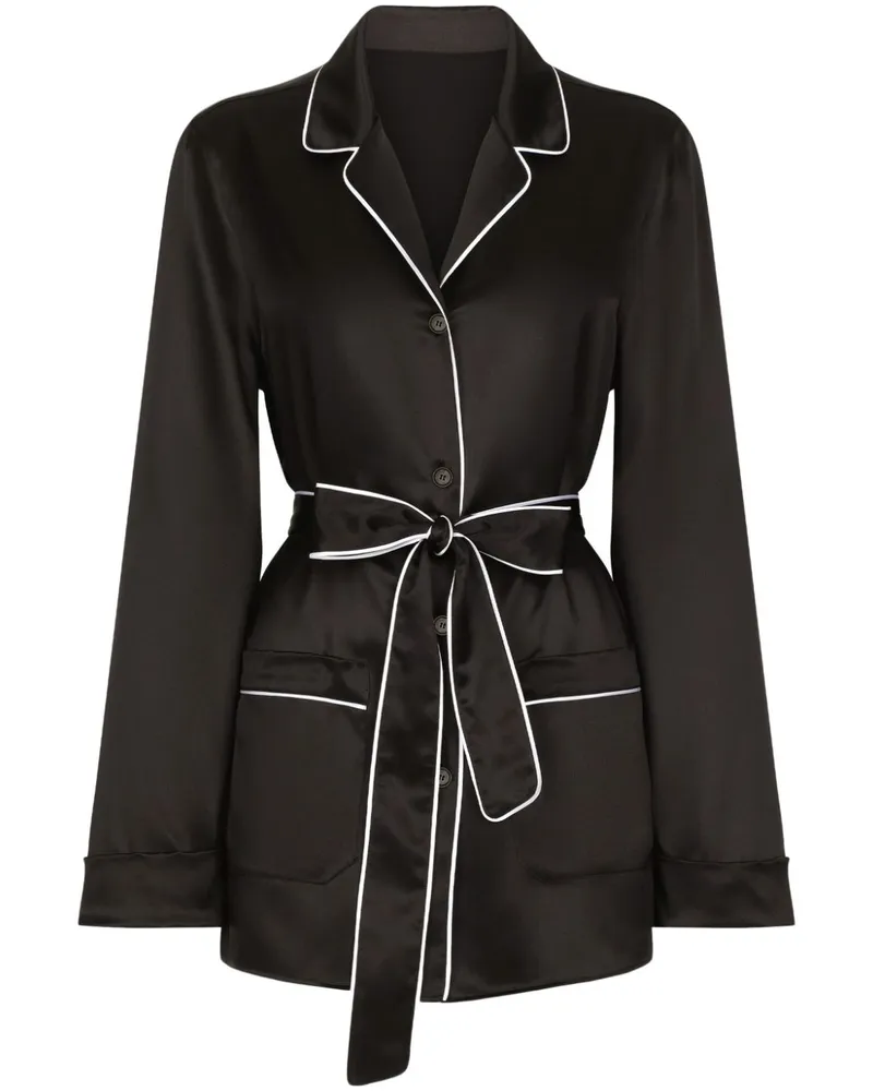 Dolce & Gabbana Hemd mit Paspeln - Schwarz Schwarz