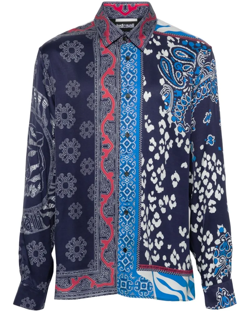 Just Cavalli Hemd mit Print-Mix Blau