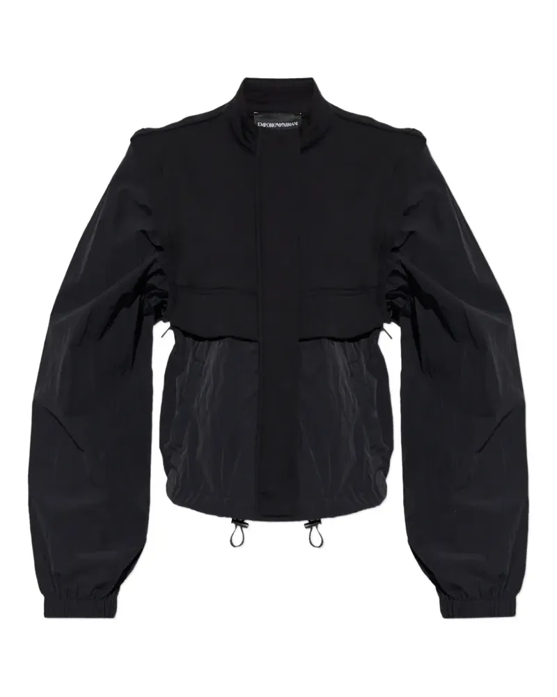 Emporio Armani detachable-sleeve drawstring-hem jacket - Schwarz Schwarz