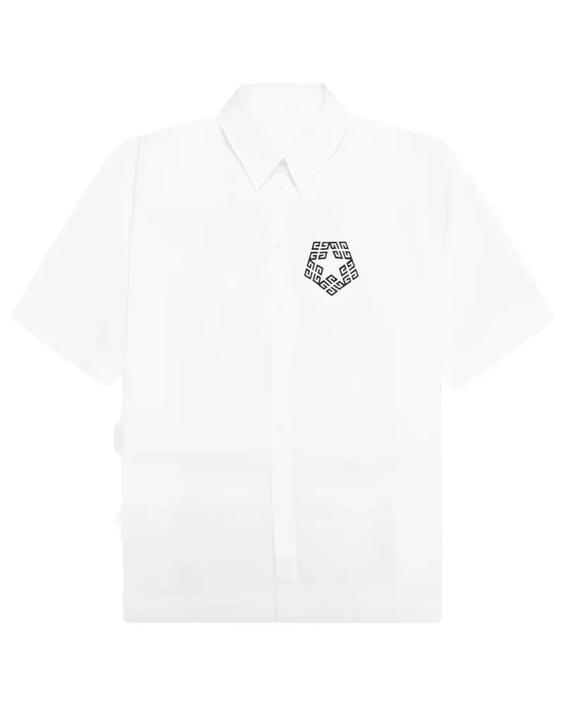 Givenchy Kastiges Hemd mit Print - Weiß Weiß