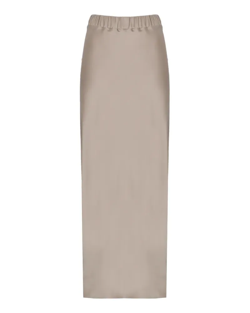 D.EXTERIOR satin-finish elasticated-waist maxi skirt - Nude Nude