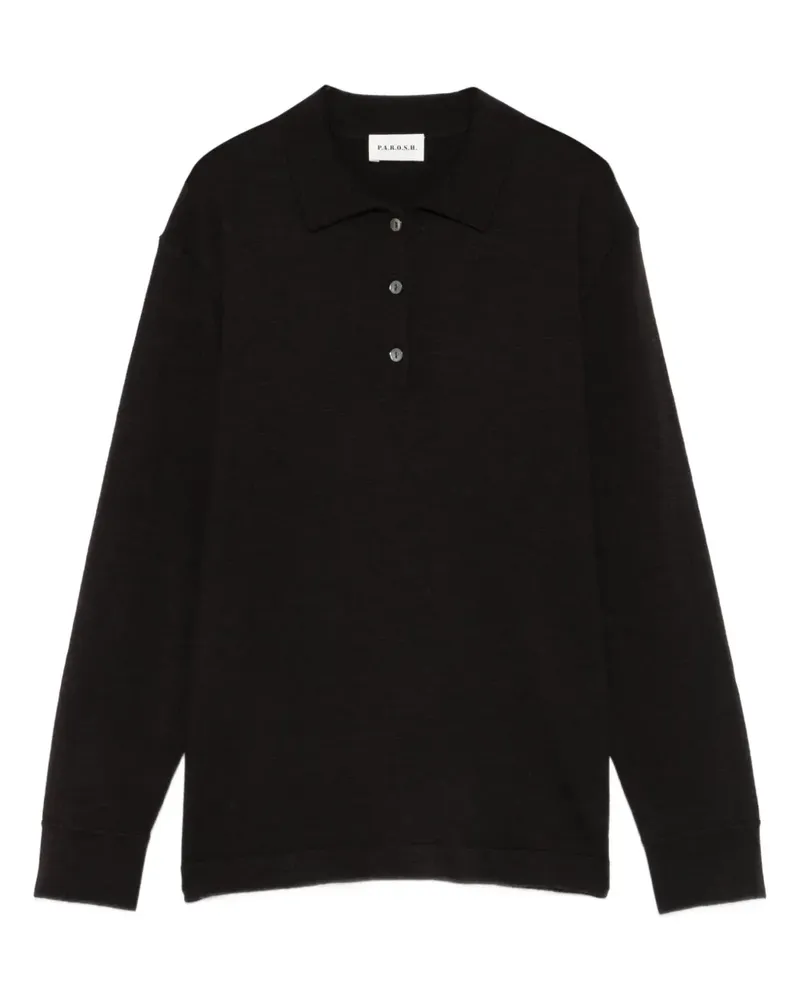 P.A.R.O.S.H. P.A.R.O H. Langärmeliges Poloshirt - Braun Braun