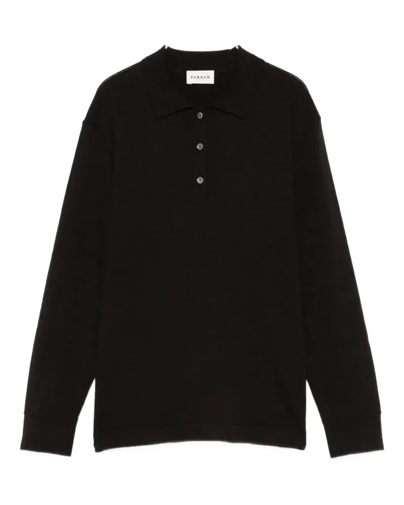 P.A.R.O.S.H. P.A.R.O H. Langärmeliges Poloshirt - Braun Braun