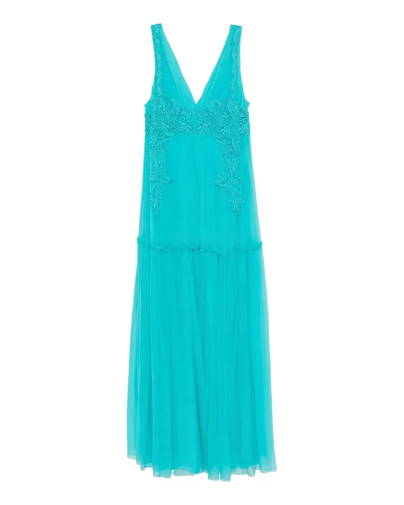 Alberta Ferretti Kleid mit Spitzenapplikation - Blau Blau