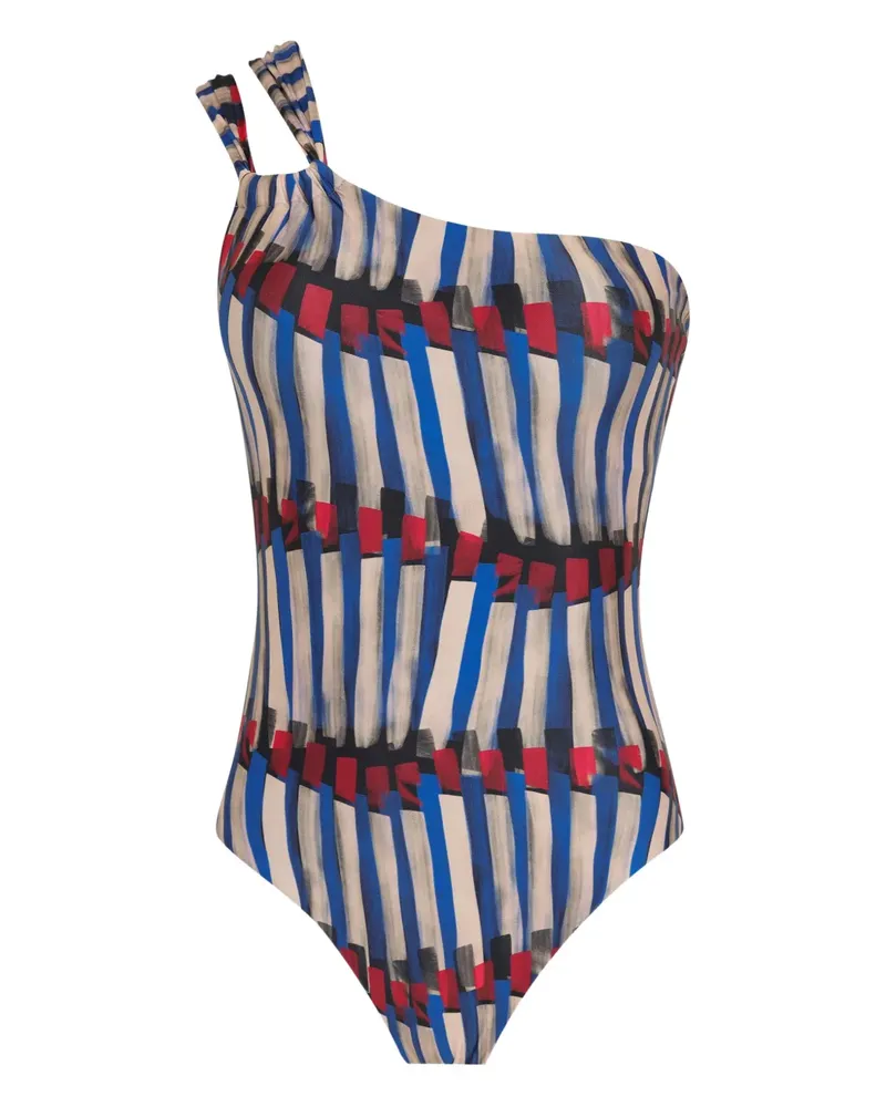 Lygia & Nanny one-shoulder printed swimsuit - Blau Blau