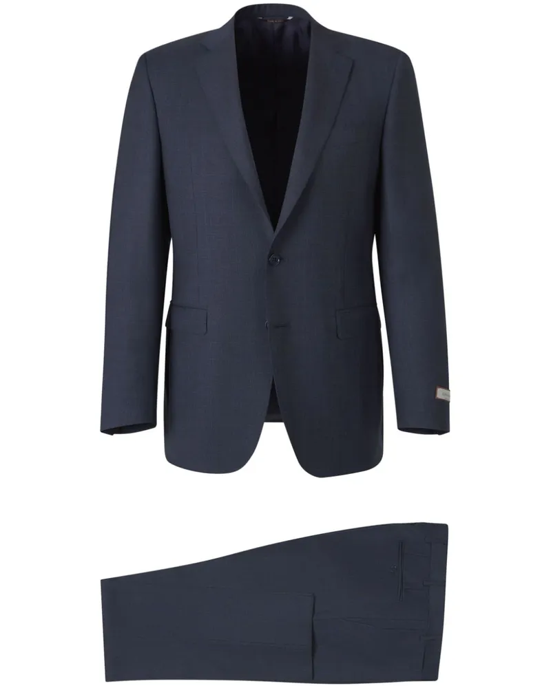 Canali Zweiteiliger Anzug mit Karomuster Blau