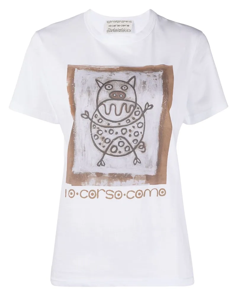 10 Corso Como T-Shirt mit grafischem Print Weiß