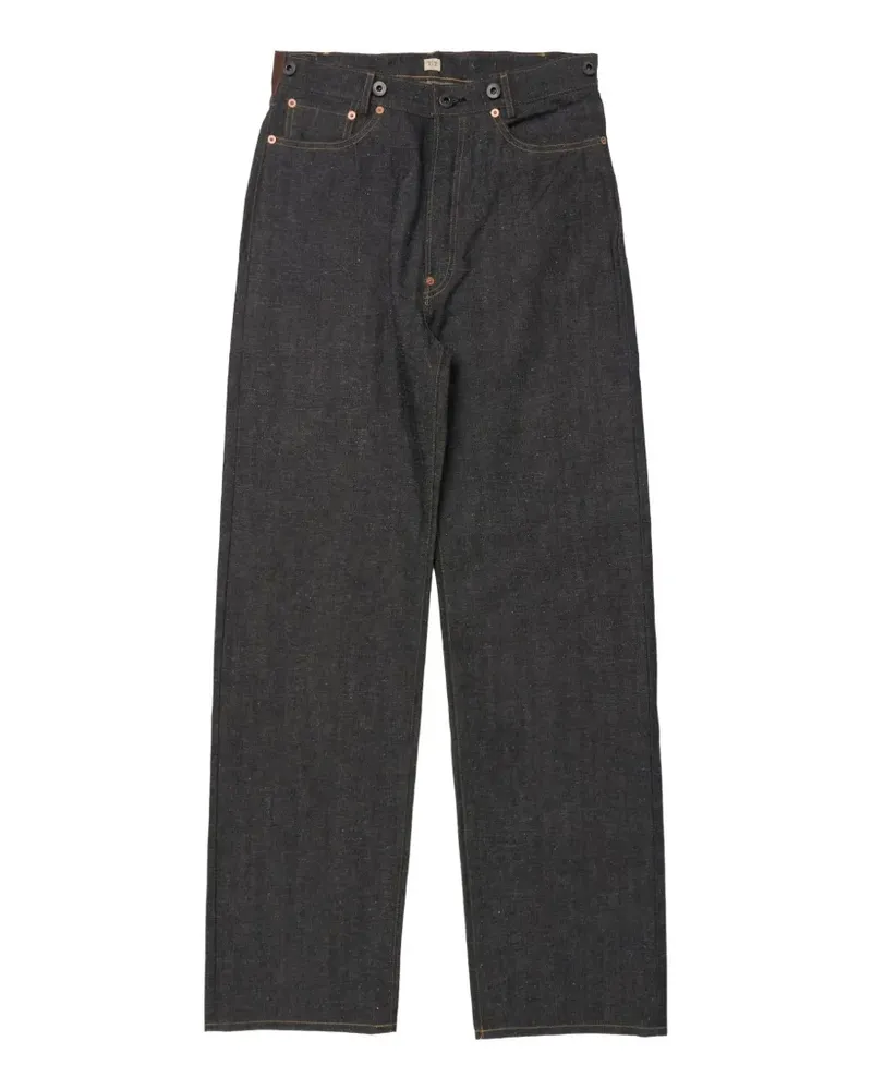 Taiga Takahashi buckle-strap straight-leg jeans - Schwarz Schwarz