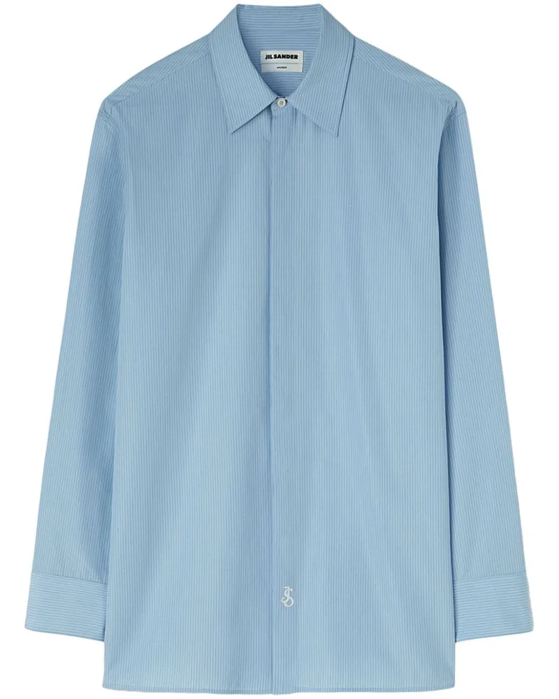 Jil Sander Hemd mit Nadelstreifen - Blau Blau