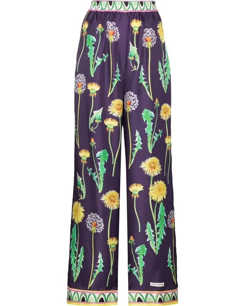 Dolce & Gabbana Palazzohose aus Seide - Violett Violett
