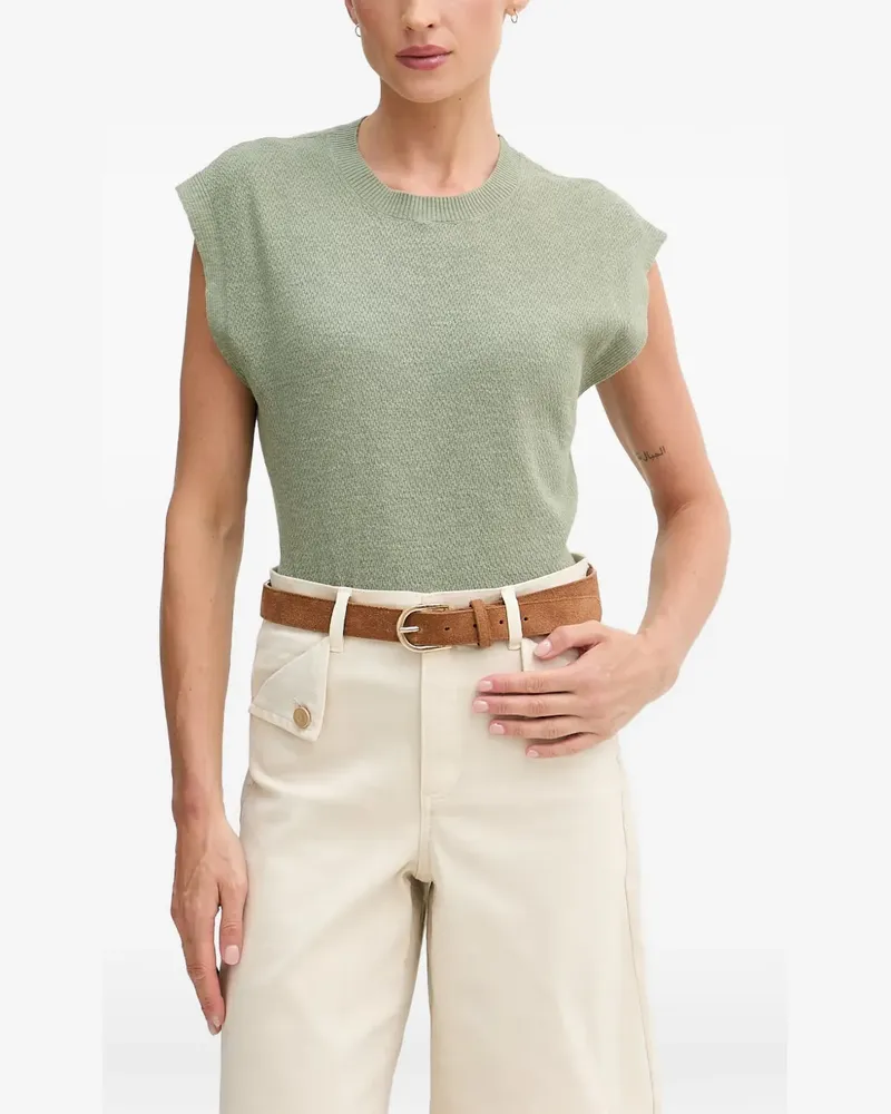 Benetton ribbed-trim vest - Grün Grün
