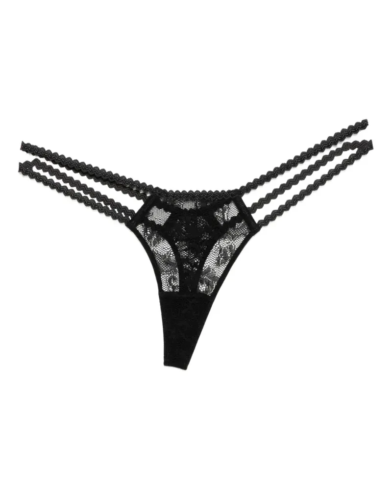 Kiki De Montparnasse Jardin D'Oeillet Tanga - Schwarz Schwarz
