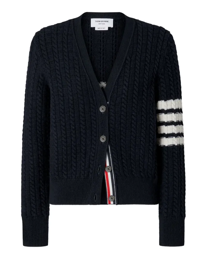 Thom Browne 4-Bar Cardigan mit Anker-Intarsie - Blau Blau