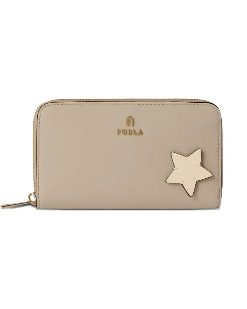Furla large Camelia star-patch wallet - Nude Nude