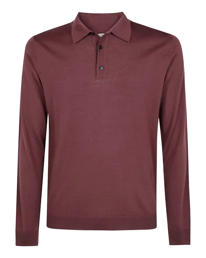 Nuur Langärmeliges Woll-Poloshirt - Rot Rot