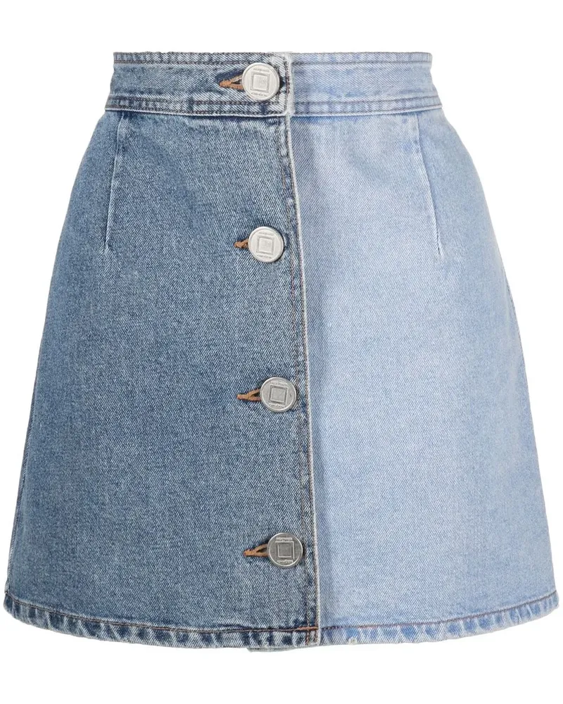 KIMHEKIM Zweifarbiger Jeans-Minirock - Blau Blau