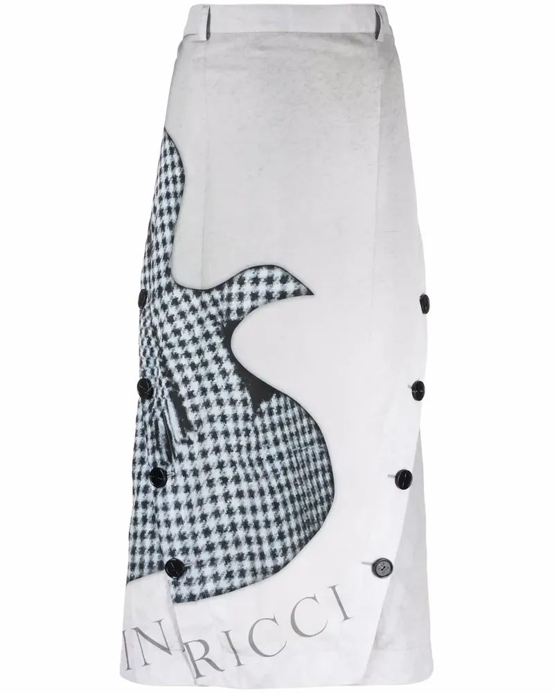 Nina Ricci Midirock mit grafischem Print - Grau Grau