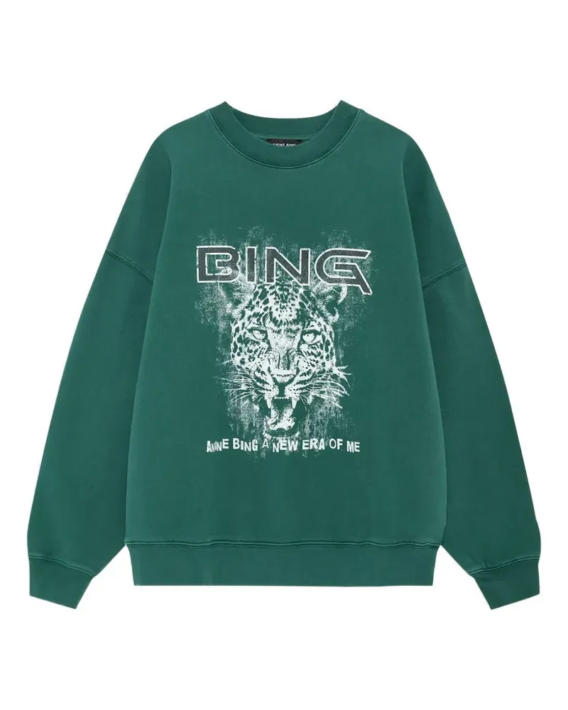 Anine Bing Miles Sweatshirt Leo Muse - deep emerald - Grün Grün
