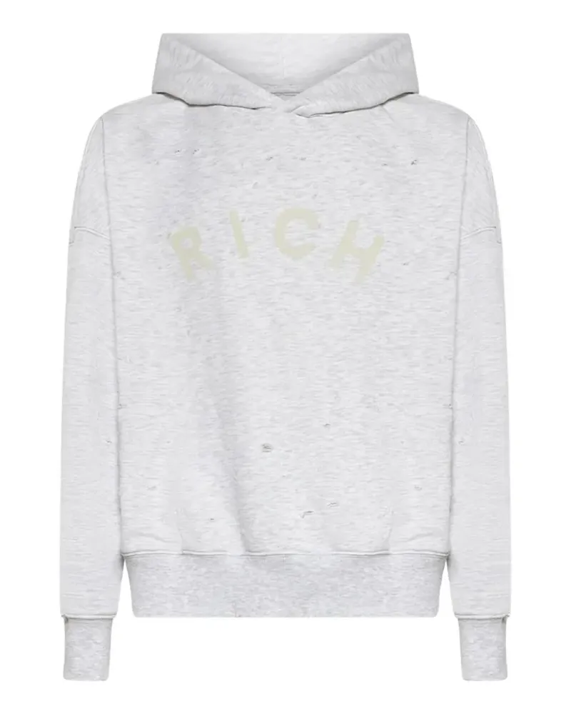 John Richmond Hoodie im Distressed-Look - Grau Grau