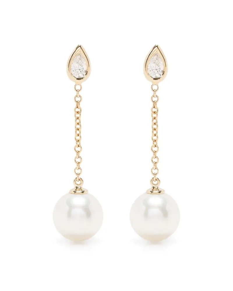 MIZUKI 14kt Gelbgoldohrringe mit Perlen Gold