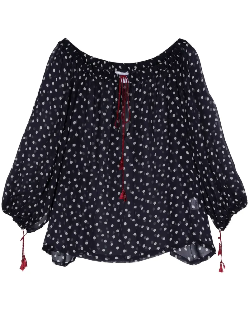 ..,merci Gepunktete Bluse - Blau Blau