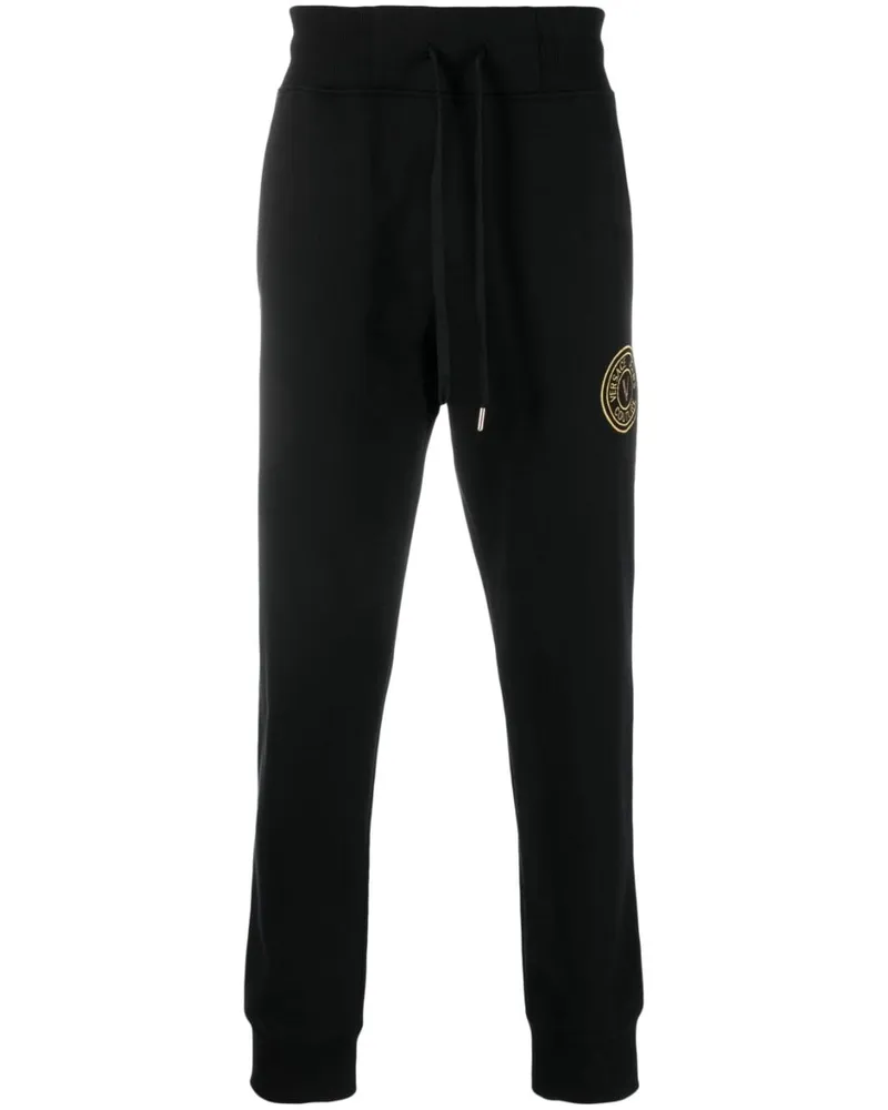 Versace Jeans Jogginghose mit Logo-Stickerei - Schwarz Schwarz