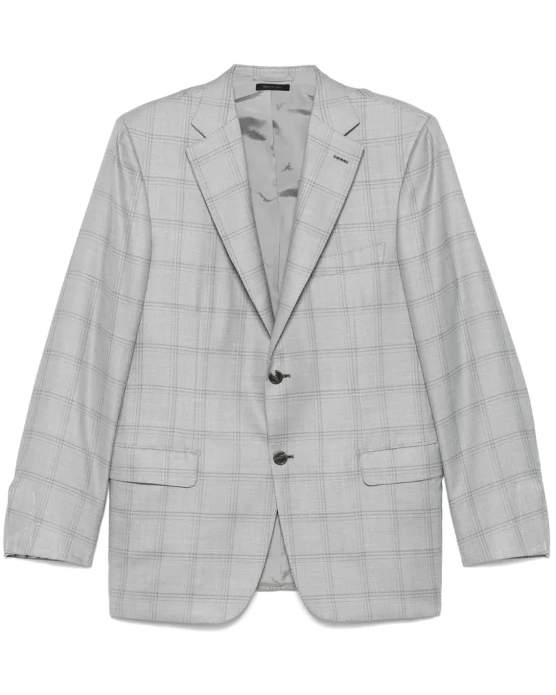 Brioni Kariertes Sakko - Grau Grau