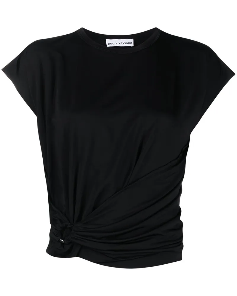 Paco Rabanne Gewickeltes T-Shirt - Schwarz Schwarz
