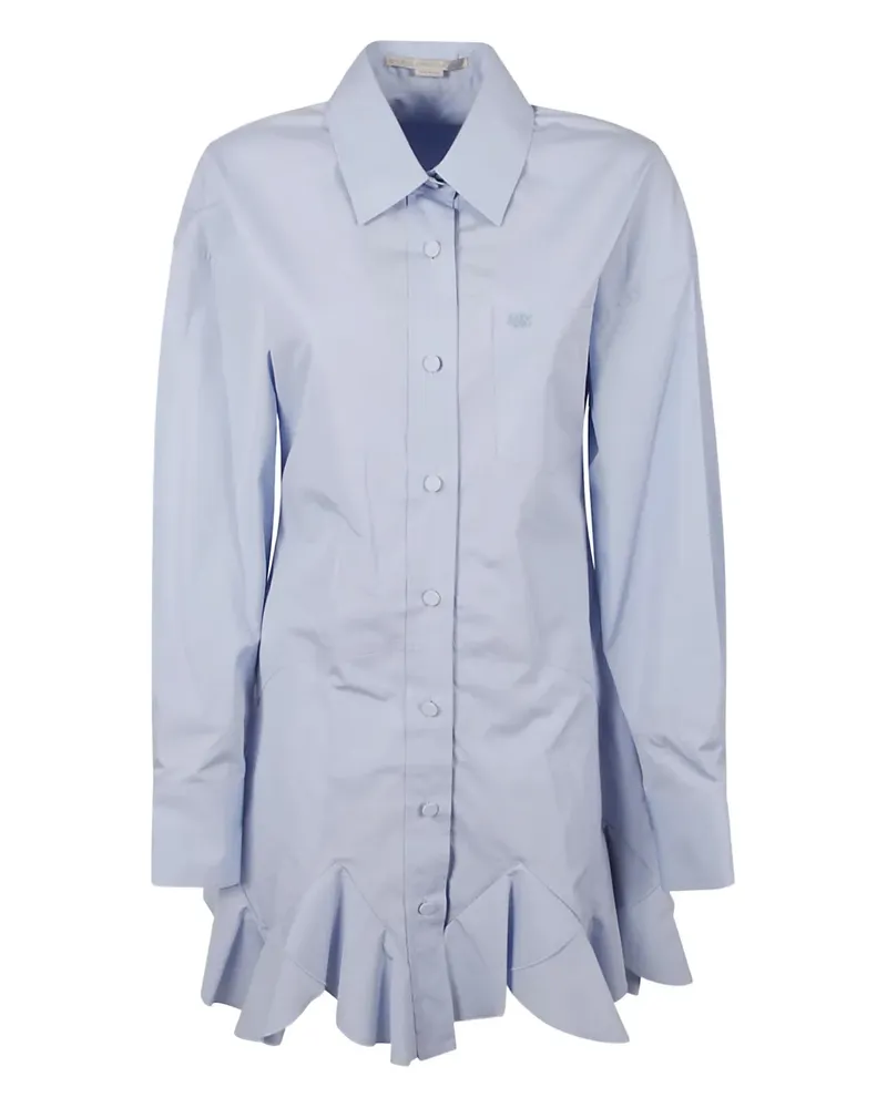 Stella McCartney ruffled shirt mini dress - Blau Blau