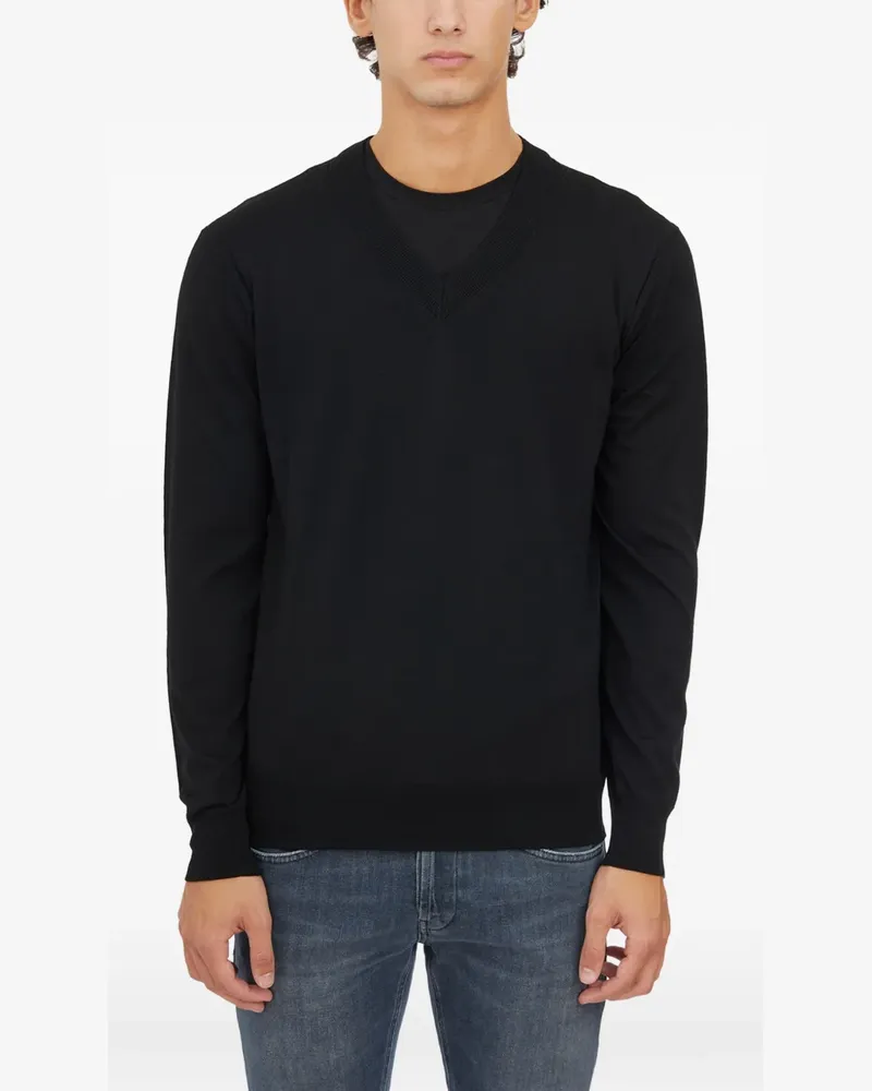Paolo Pecora Milano V-neck knitted sweater - Schwarz Schwarz