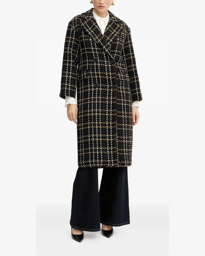Silvian Heach check double-breasted coat - Schwarz Schwarz