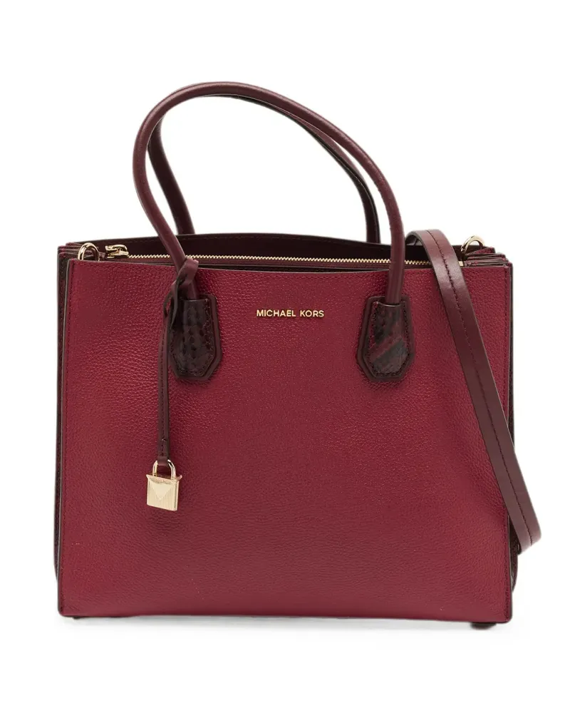 Michael Kors Mercer Tote Bag mit Schlangen-Optik - Rot Rot