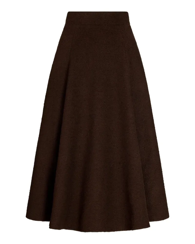 Oscar de la Renta Faltenrock aus Wolle und Tweed - Braun Braun