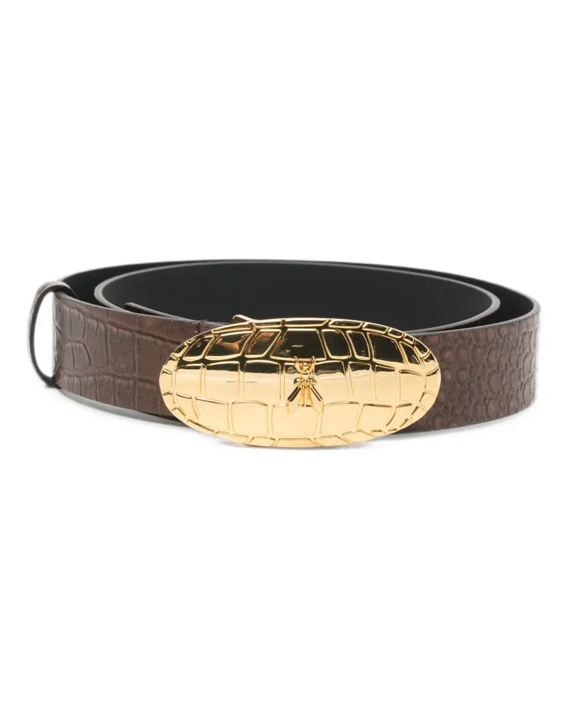 Patrizia Pepe crocodile-effect leather belt - Braun Braun