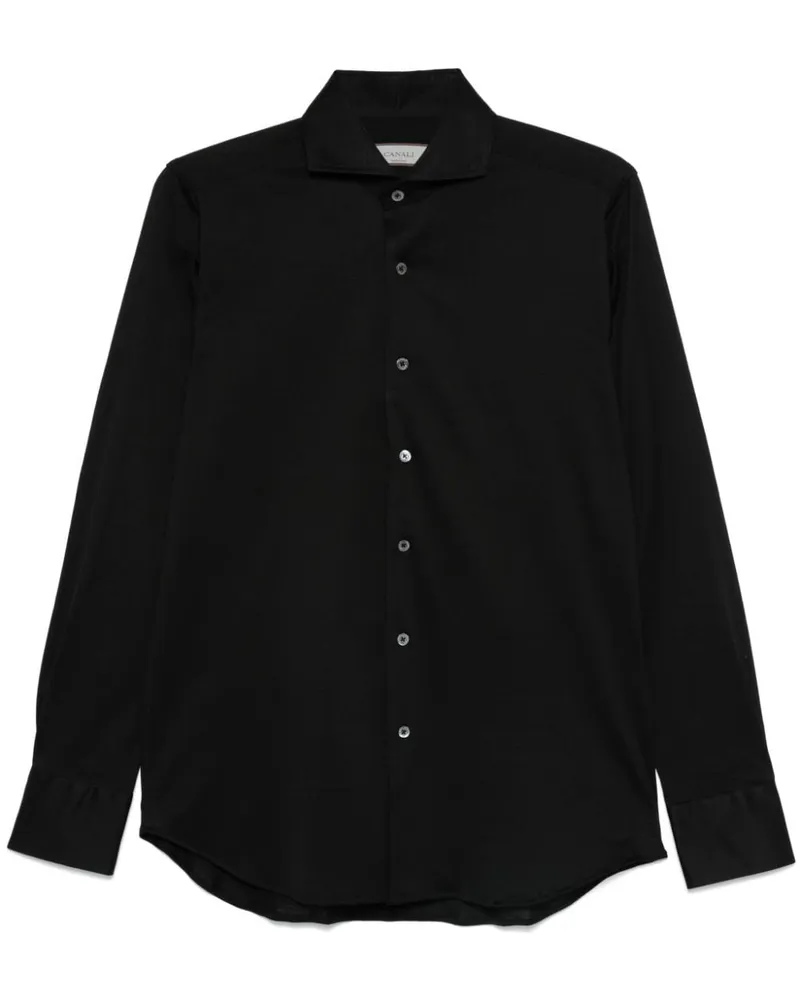 Canali T-Shirt aus leichtem Jersey - Schwarz Schwarz