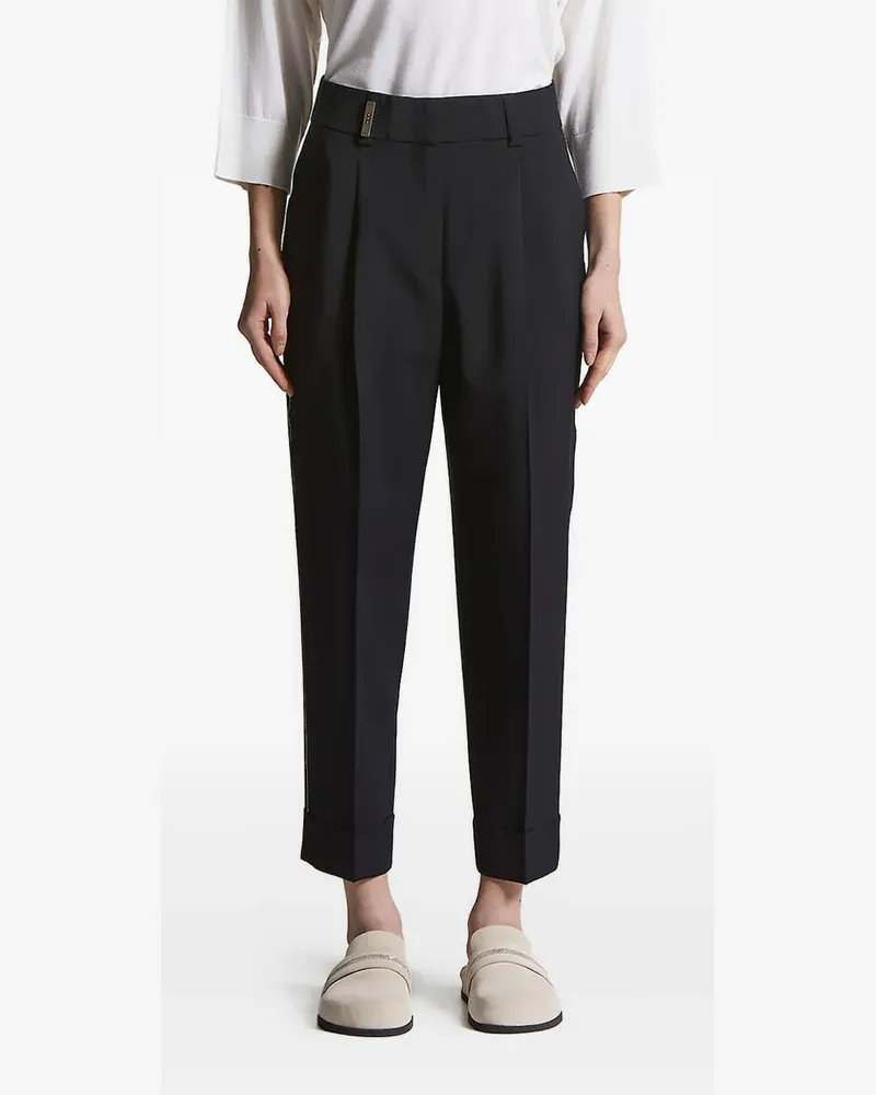 Peserico Bundfaltenhose mit Seitenstreifen - Blau Blau
